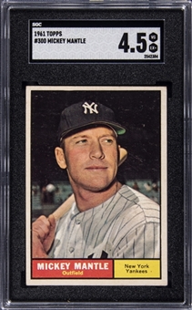 1961 Topps #300 Mickey Mantle Card -  SGC VG-EX+ 4.5